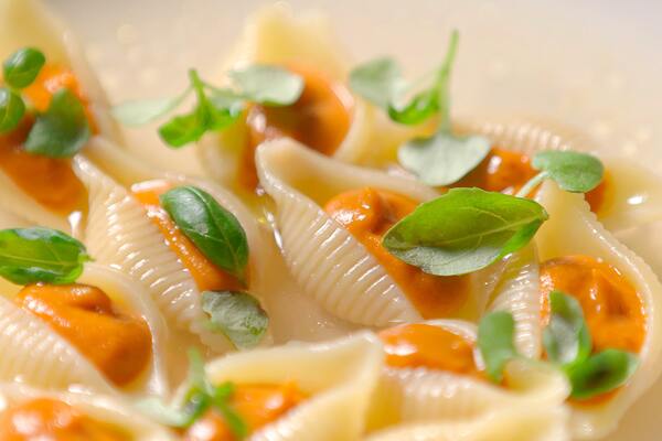 Brodo di pomodoro - Conchiglie di pasta al pomodoro di Andrea Berton su Acadèmia.tv